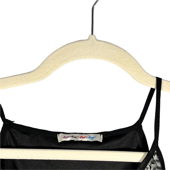 Tua Hi Low Maxi Dress Womens Size S Gray Black Smudge Print Elastic Waist Boho - Picture 7 of 10